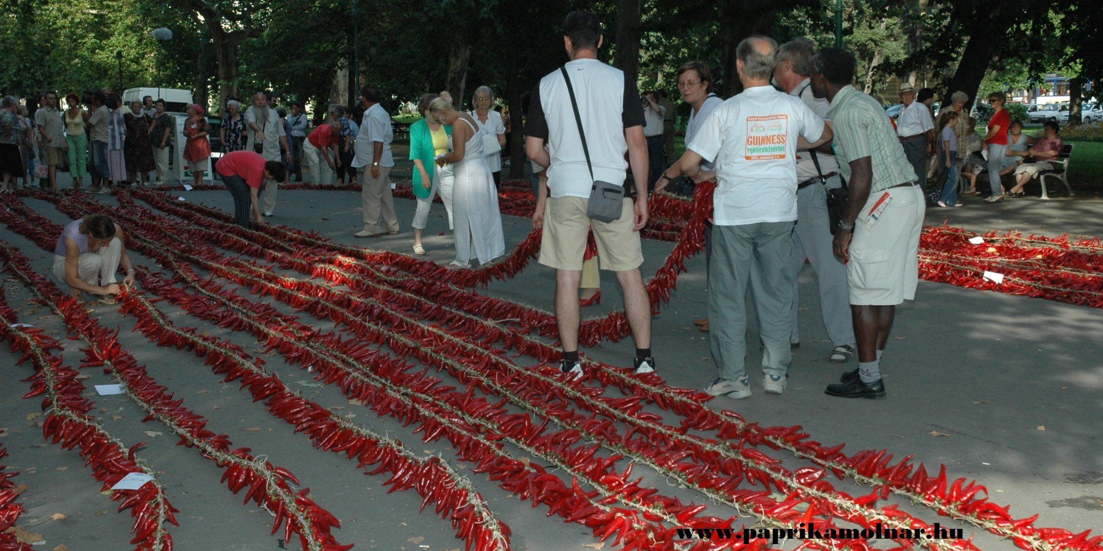 A paprika garland with a length of 696,9 meter was noted in the Guinness’ Book of Records