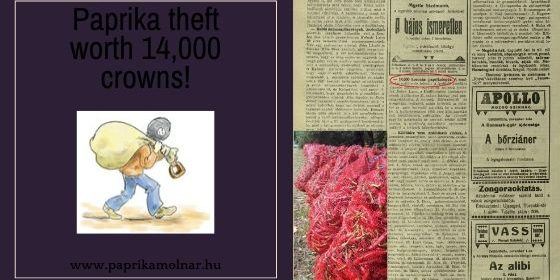 Paprika theft worth 14,000 crowns